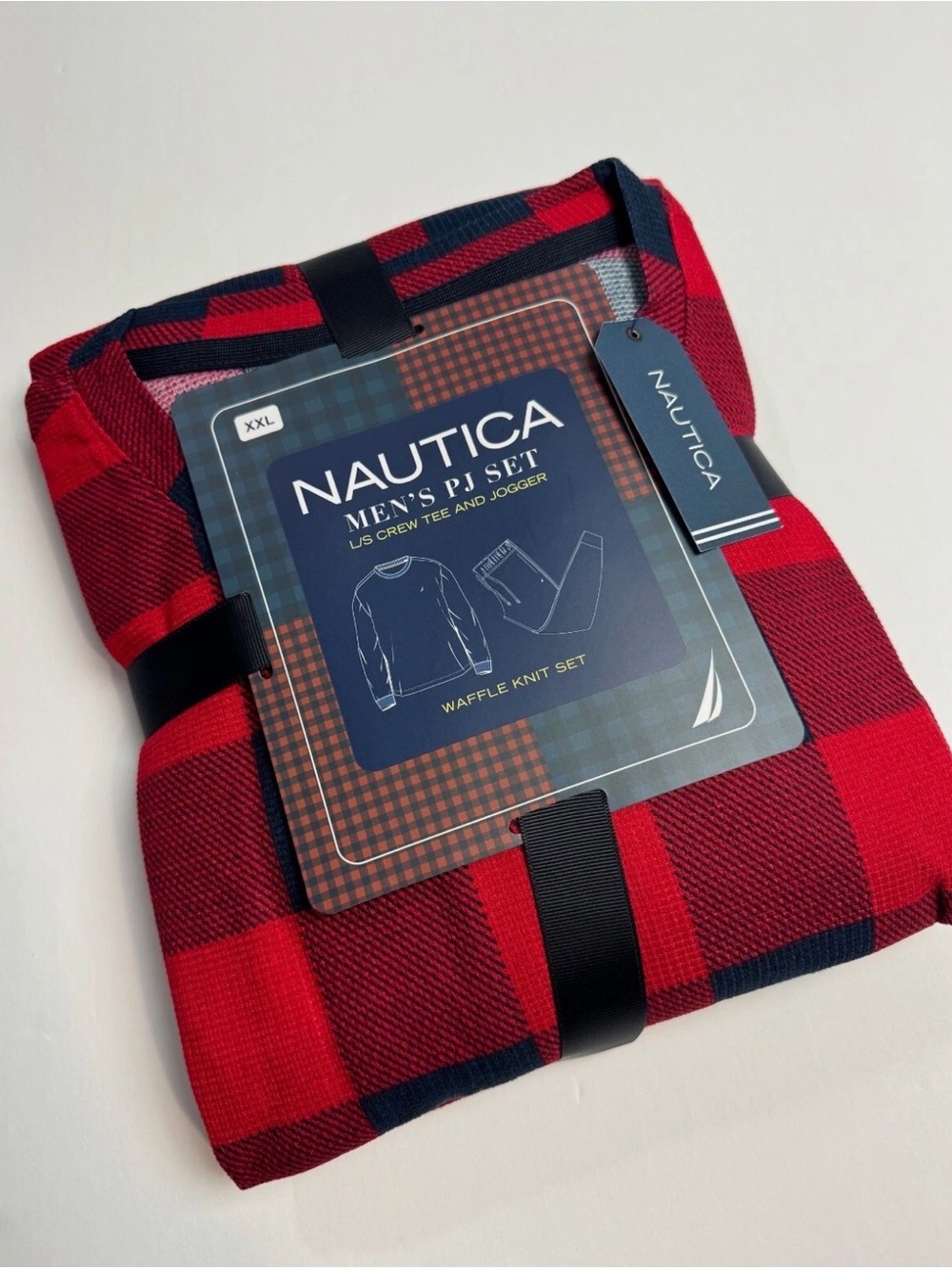 Nautica Men's Pajama Lounge Set Red Buffalo Plaid XXL